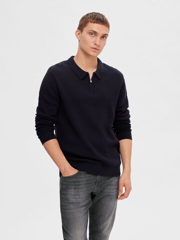 Pull-over SELECTED HOMME en bleu : devant