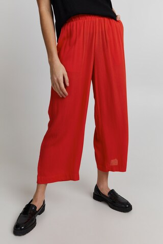 ICHI Wide Leg Hose 'MARRAKECH' in Rot: Vorderseite