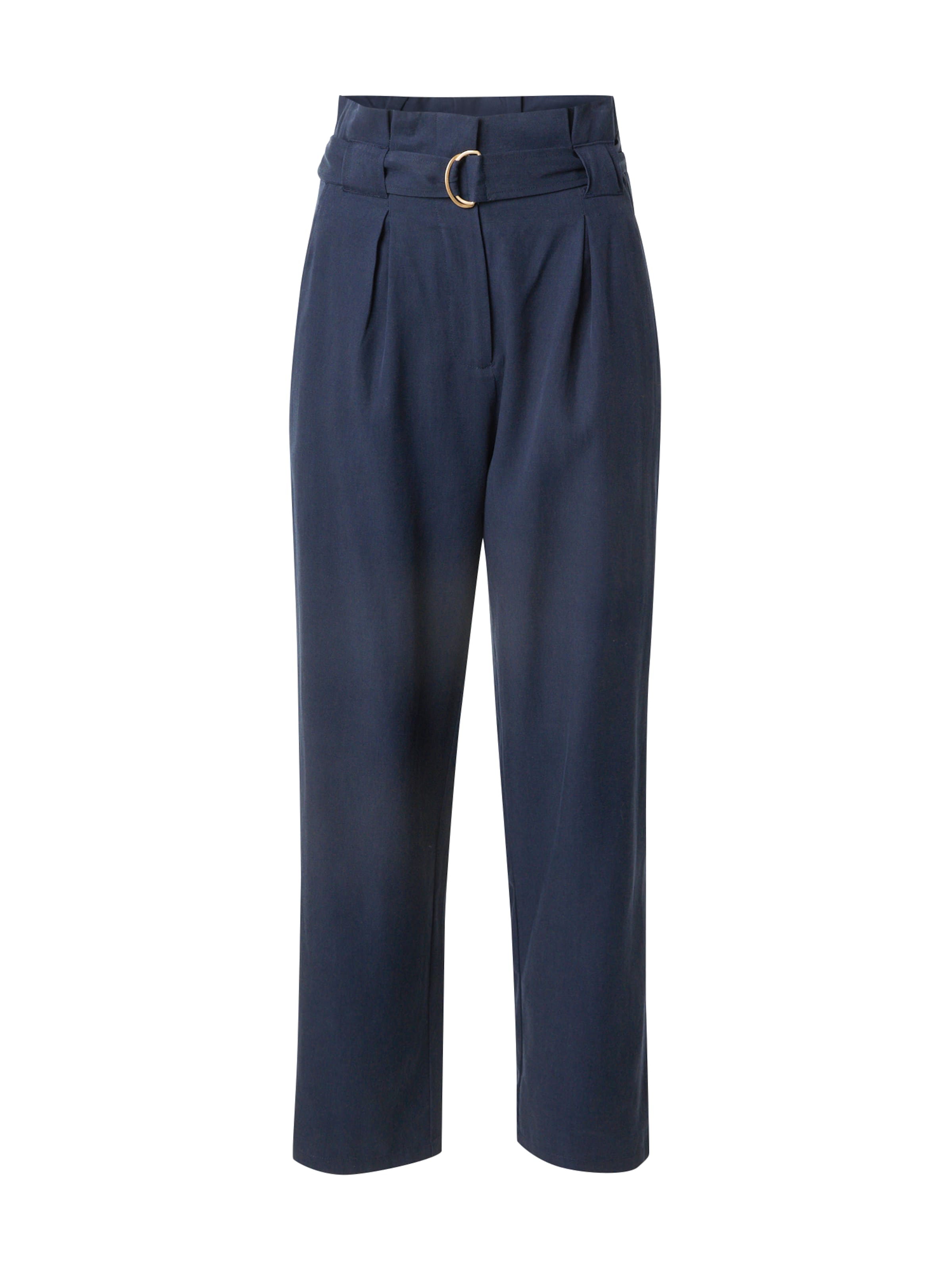 SCOTCH & SODA regular Bukser med lægfolder 'CORE DAISY' i blå: forside