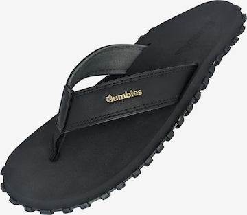 Gumbies T-Bar Sandals in Black: front