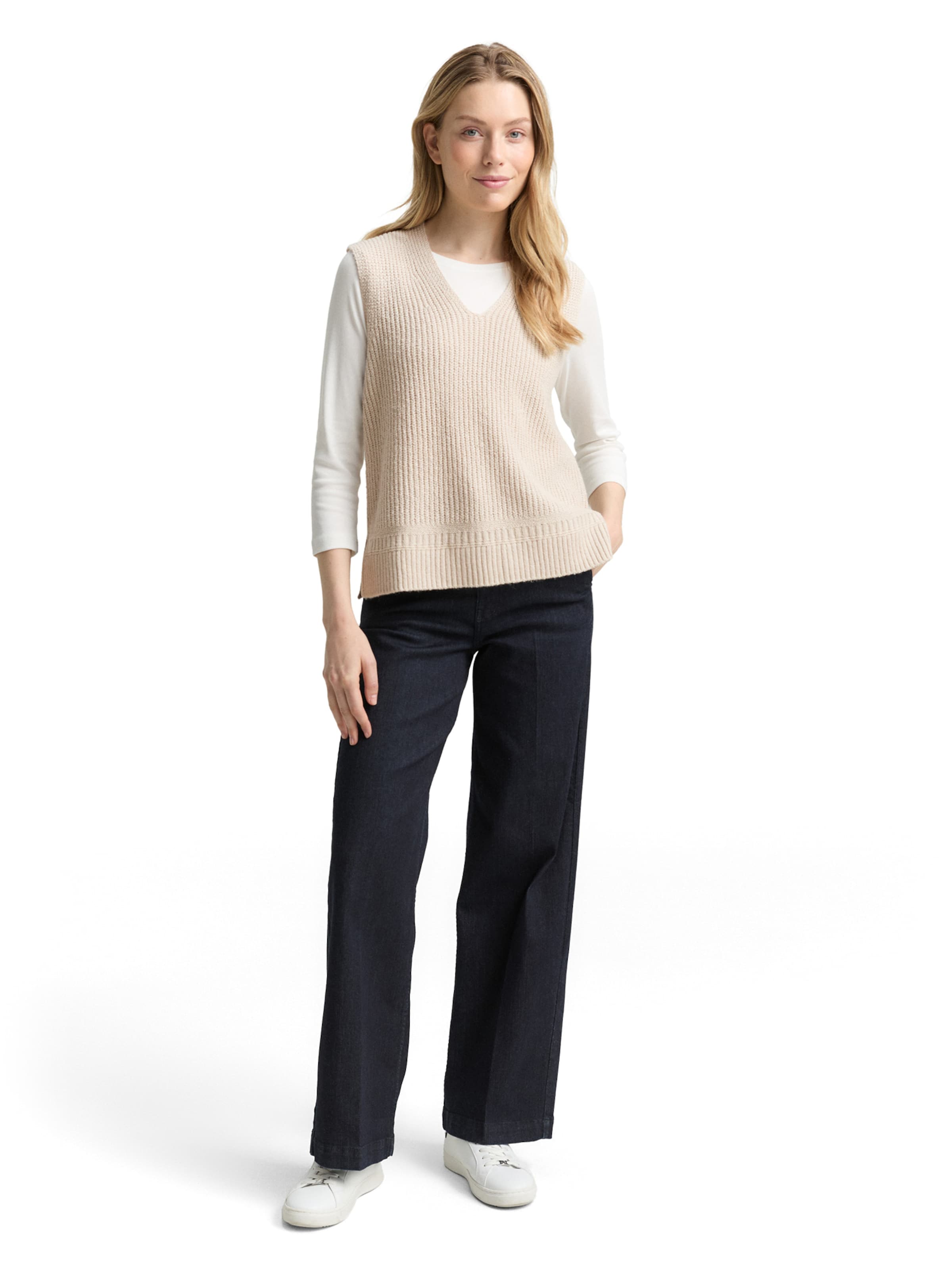 TOM TAILOR Pullover in Beige