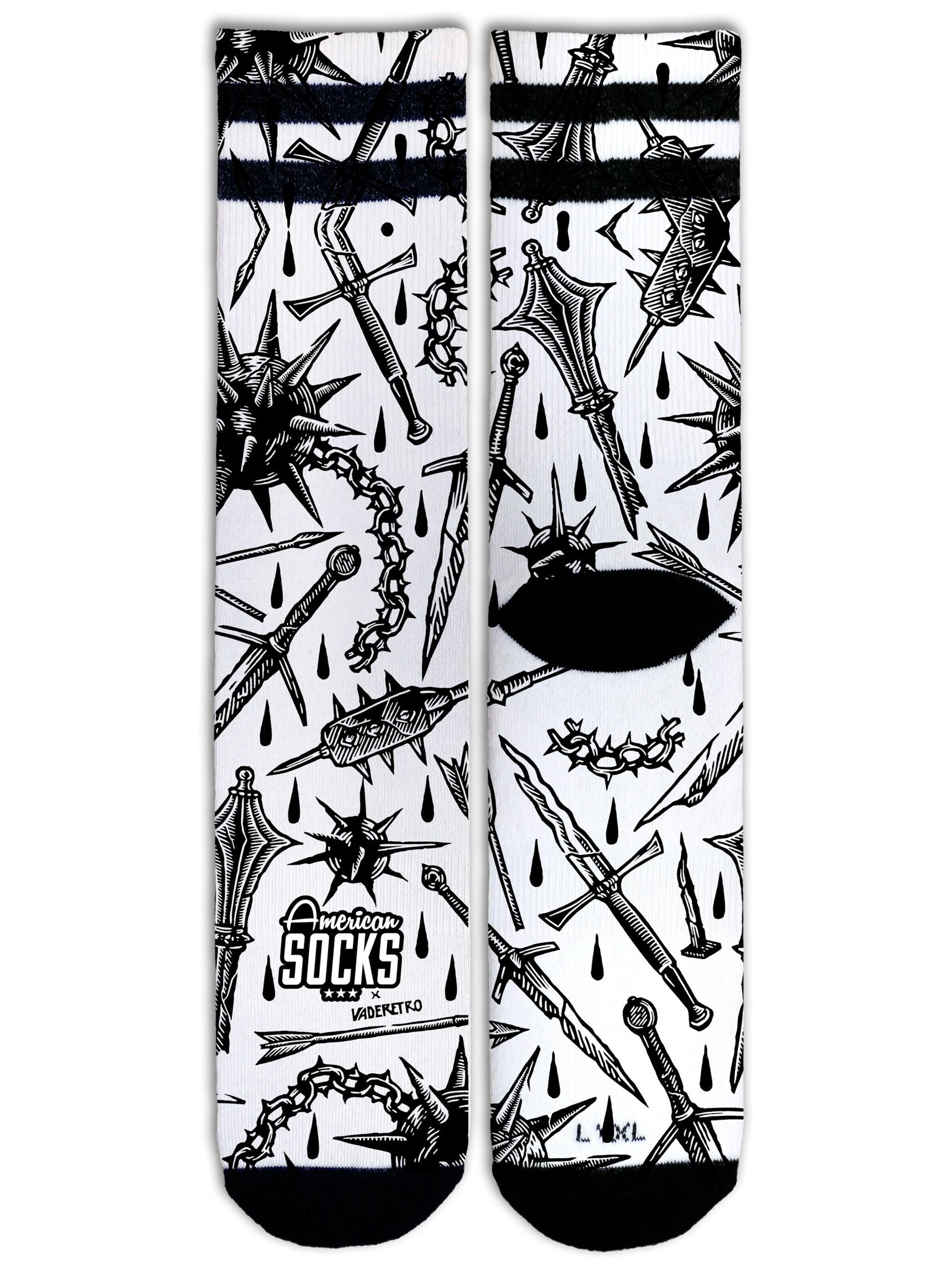 Calzino 'Medieval' di American Socks in bianco
