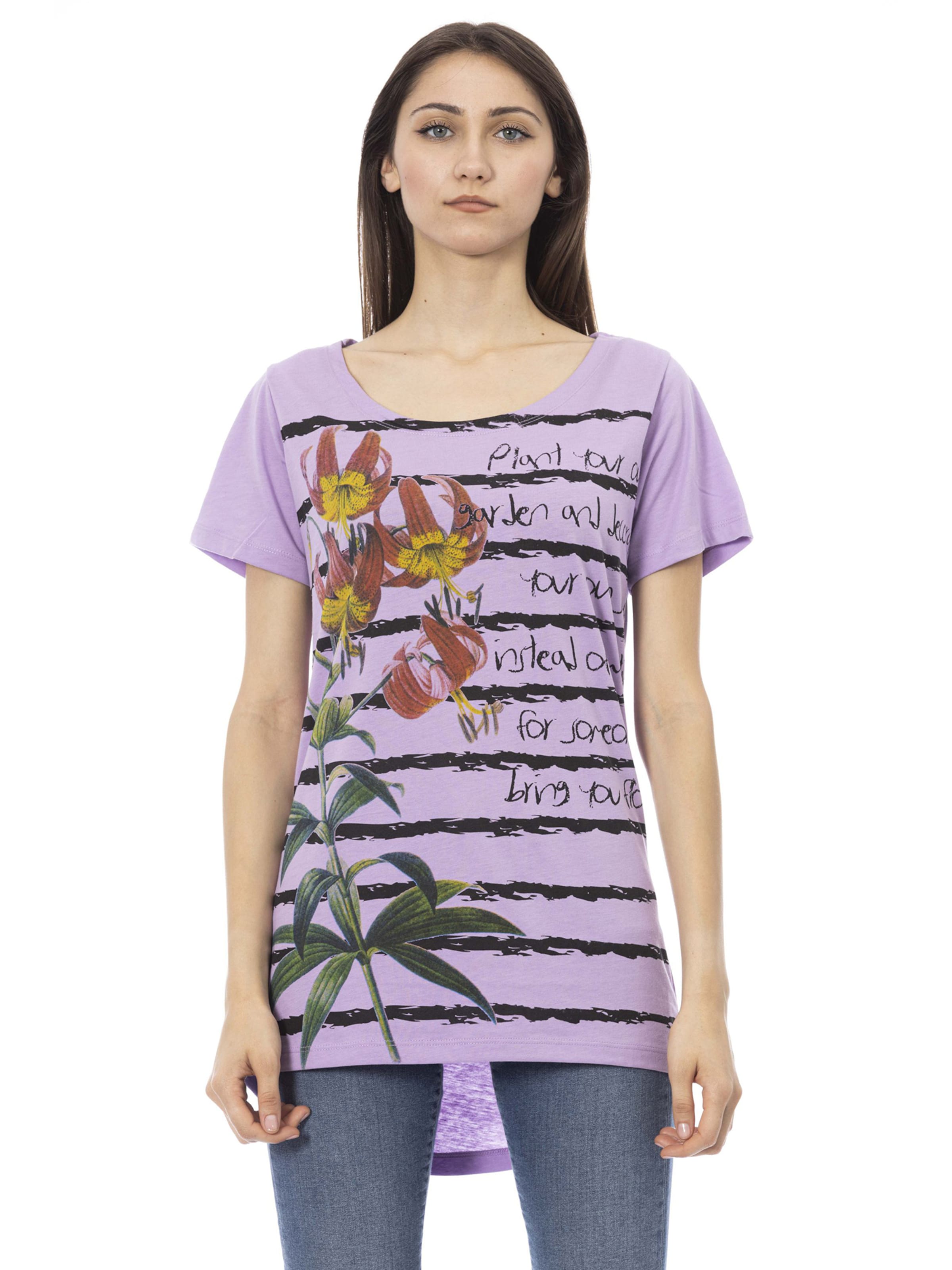 Top 'T-Shirt donna Floralia Trussardi - Misto Cotone Poliestere' di Trussardi in lilla: frontale