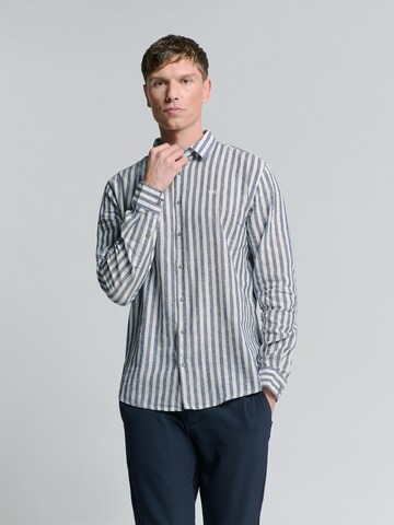 No Excess Regular fit Overhemd in Blauw: voorkant