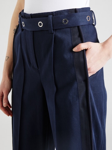 3.1 Phillip Lim Zvonové kalhoty Kalhoty s puky – modrá