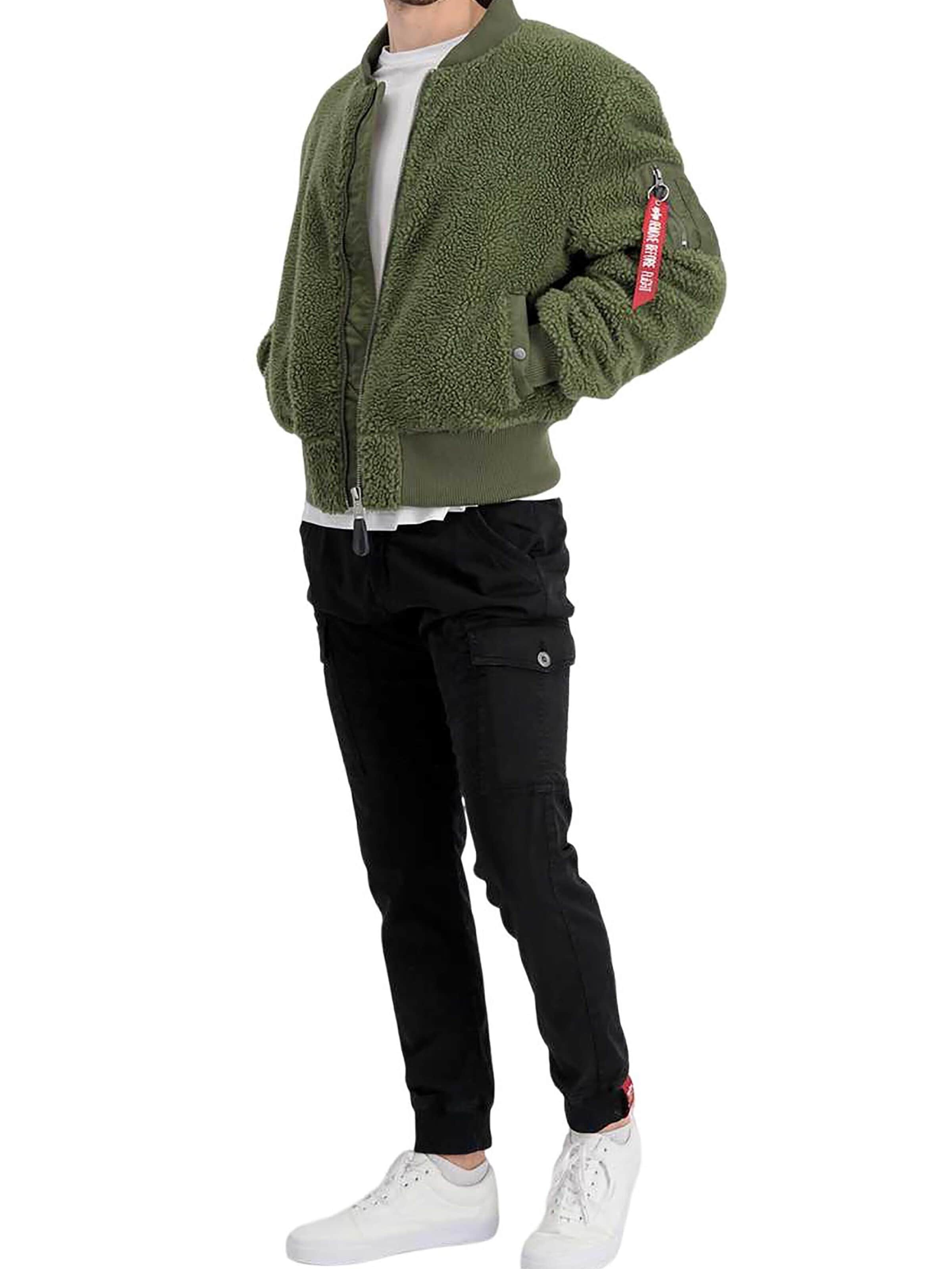 ALPHA INDUSTRIES Between-Season Jacket 'MA-1 Teddy' in Green
