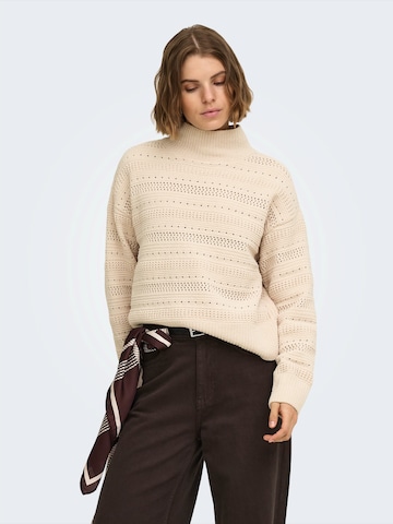 ONLY Pullover 'ONLGLOBE' i beige: forside