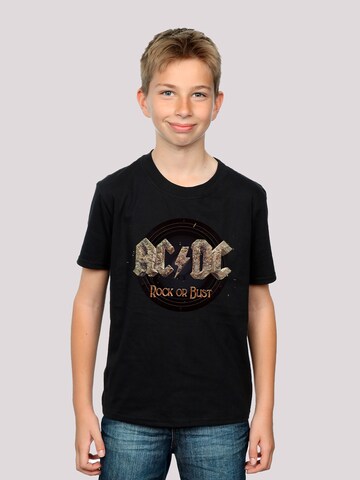 T-Shirt 'ACDC Rock Or Bust' F4NT4STIC en noir : devant