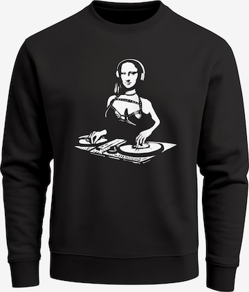 Neverless Sweatshirt 'Mona Lisa DJ' in Schwarz: Vorderseite