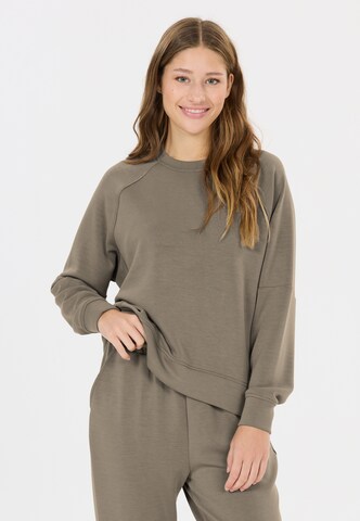 Athlecia Sweatshirt 'Jacey' in Braun: Vorderseite