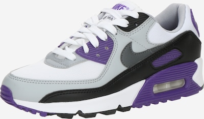 Nike Sportswear Zemie brīvā laika apavi 'Air Max 90', krāsa - pelēks / lillā / melns / balts, Preces skats