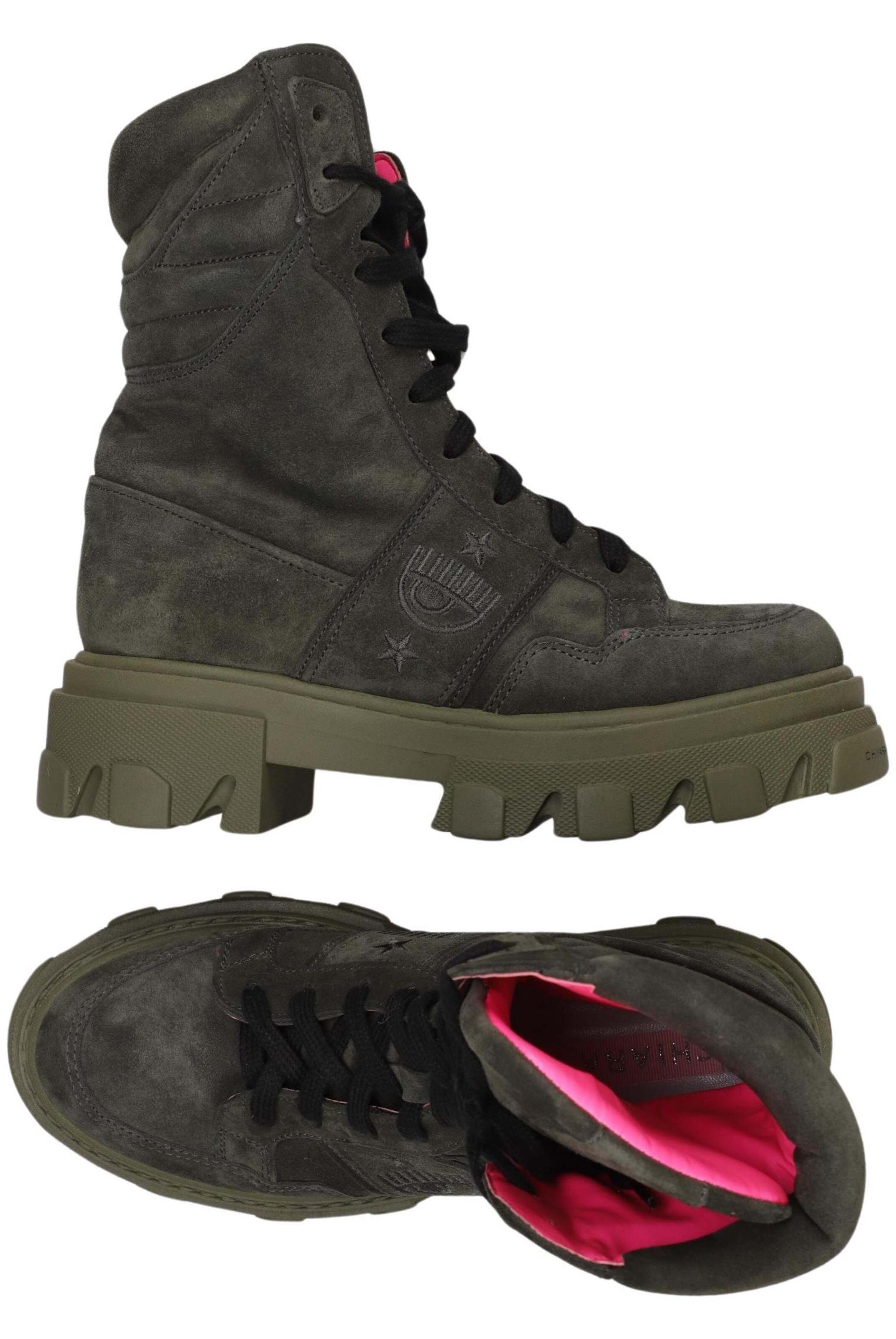 Chiara Ferragni Dress Boots in 35 in Green: front