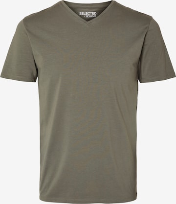 T-Shirt SELECTED HOMME en vert : devant