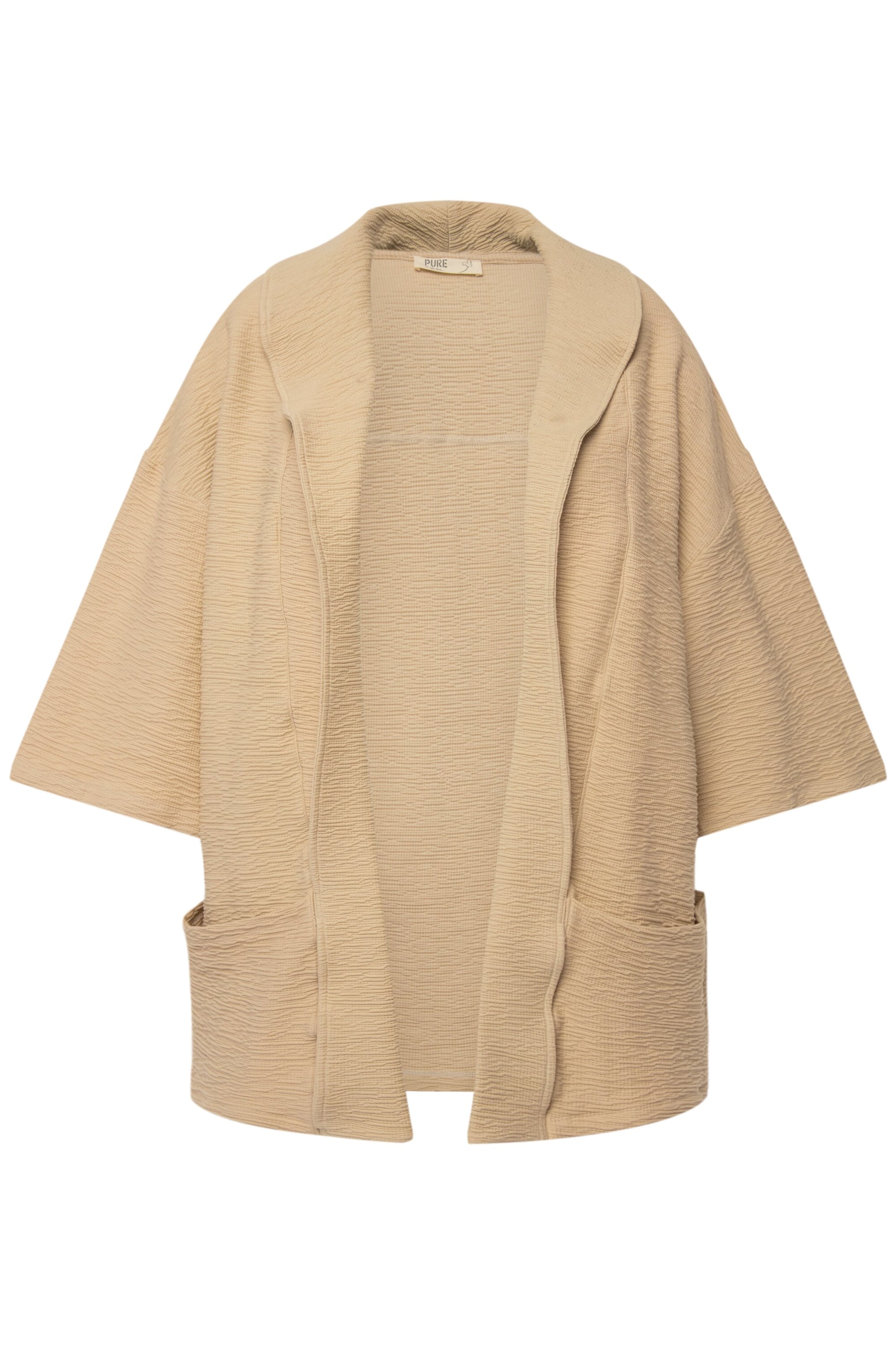 Ulla Popken Sweatvest in Beige: voorkant