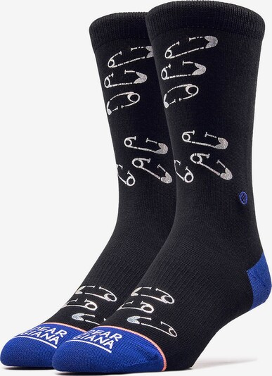 Stance Socken 'Safety Pinned' in blau / schwarz / silber, Produktansicht