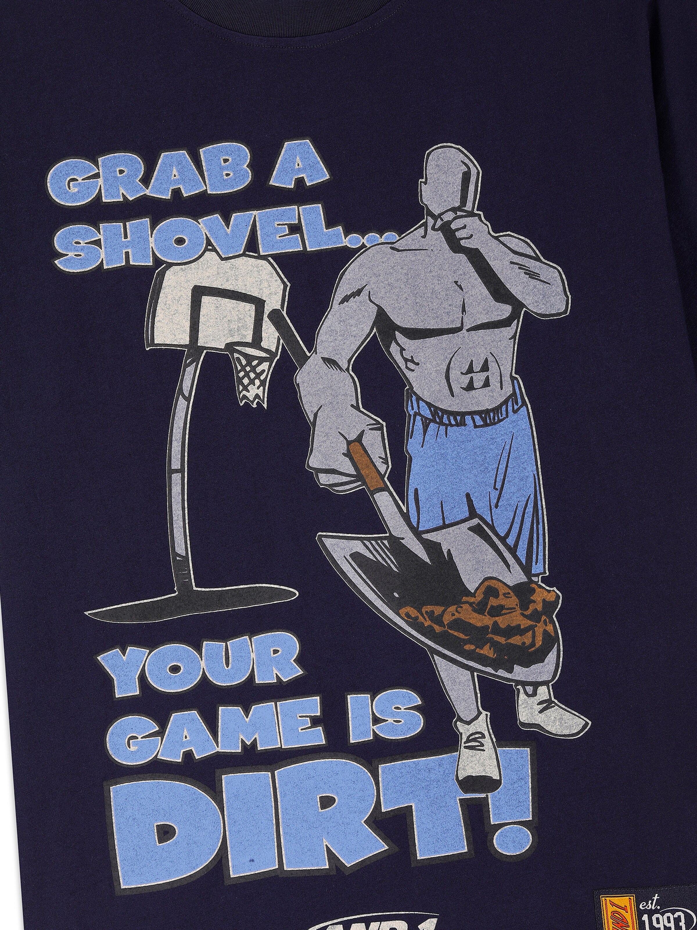 AND1 Tričko 'Grab a Shovel' – modrá