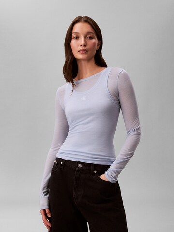 T-shirt Calvin Klein Jeans en bleu : devant