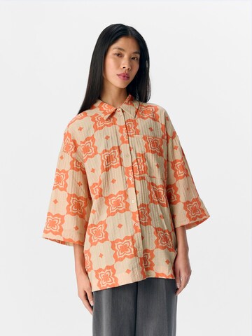 OBJECT Blouse 'OBJElla' in Beige: voorkant