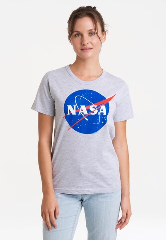 LOGOSHIRT Shirt 'Nasa' in Grijs: voorkant