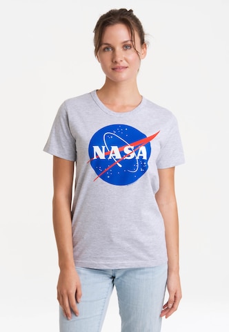 LOGOSHIRT Shirt 'Nasa' in Grey: front