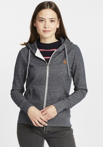 Oxmo Zip-Up Hoodie 'Celia' in Grey: front