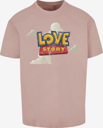 T-Shirt 'Love Story' MT Upscale en rose : devant