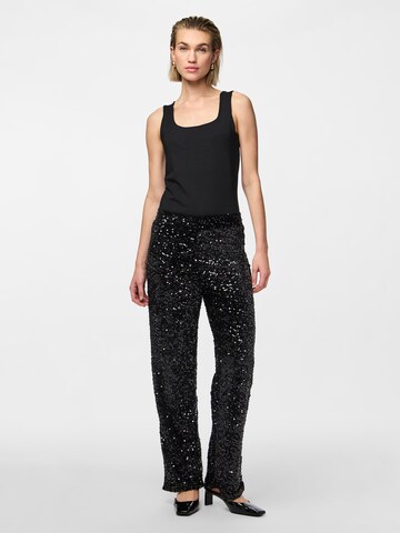 PIECES Wide leg Trousers 'Kam' in Black
