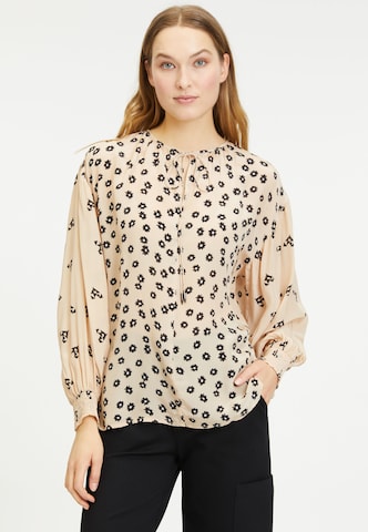 Frogbox Bluse in Beige: Vorderseite