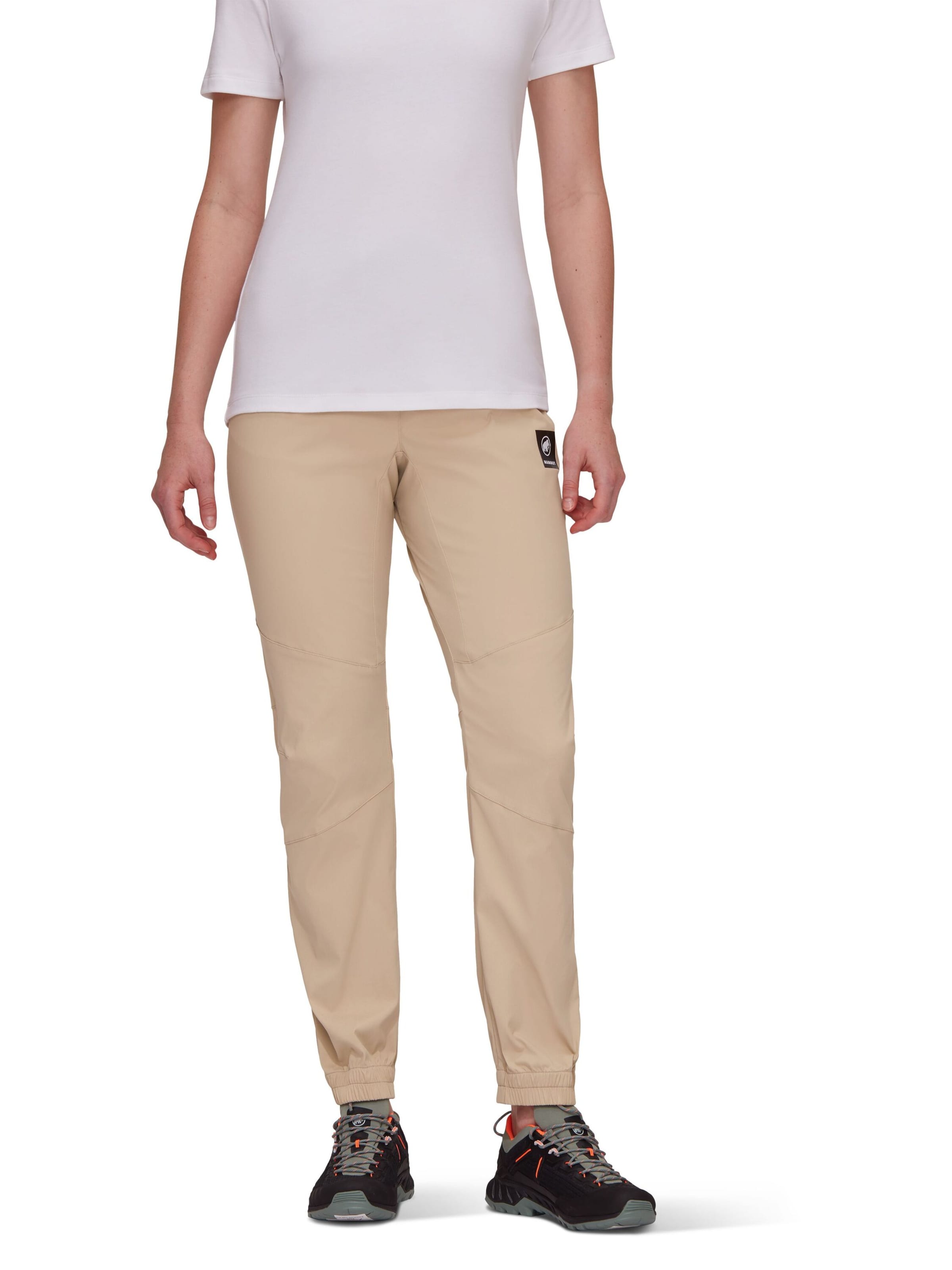 MAMMUT Tapered Outdoor Pants 'Massone Light' in Beige: front