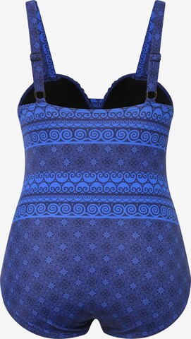 Ulla Popken Minimizer Shaping-badpak in Blauw