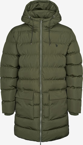 U.S. POLO ASSN. Pitkä talvitakki 'Albert' värissä vihreä: etupuoli