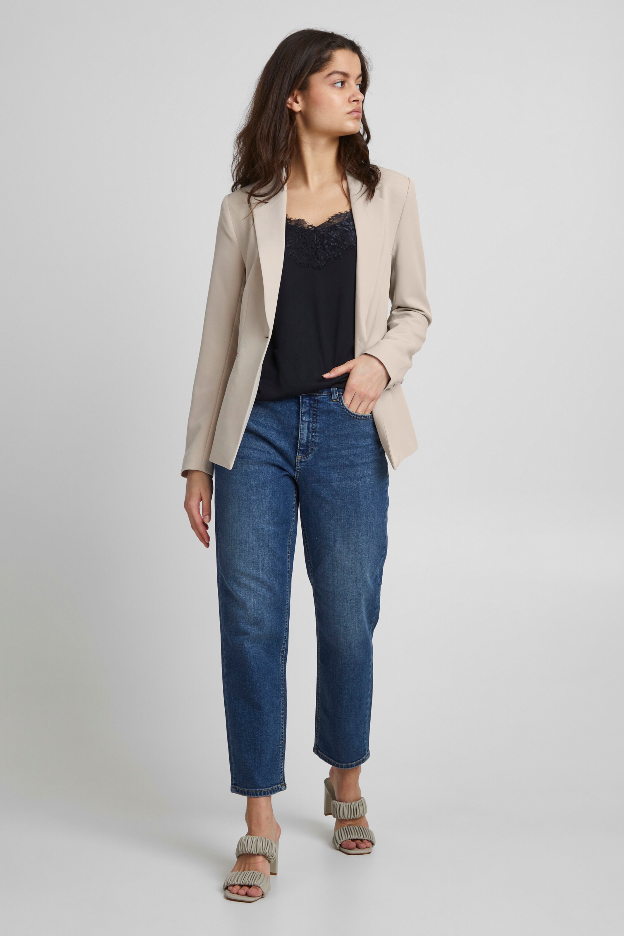 Frauen Blazer ICHI Blazer in Beige - TB28255 Frauen Blazer ICHI Blazer in Beige - TB28255