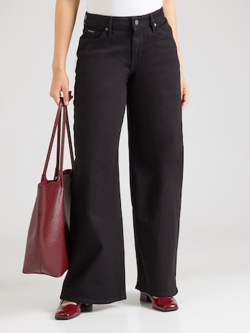 GUESS JEANS - Pierna ancha Vaquero en negro: frente