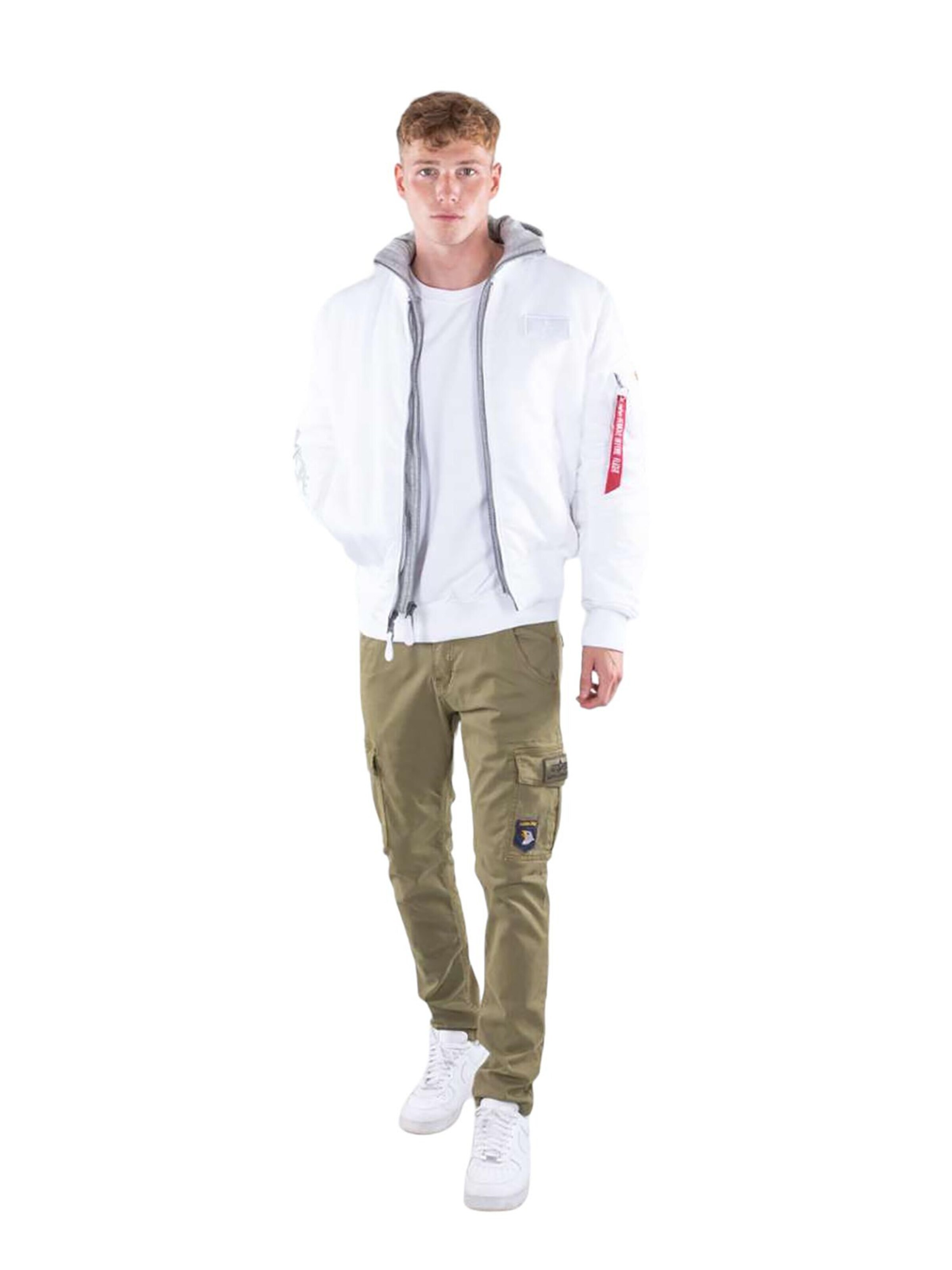 ALPHA INDUSTRIES Übergangsjacke 'MA-1 D-Tec SE'‌‌‌‌‌‌‌‌ in Weiß
