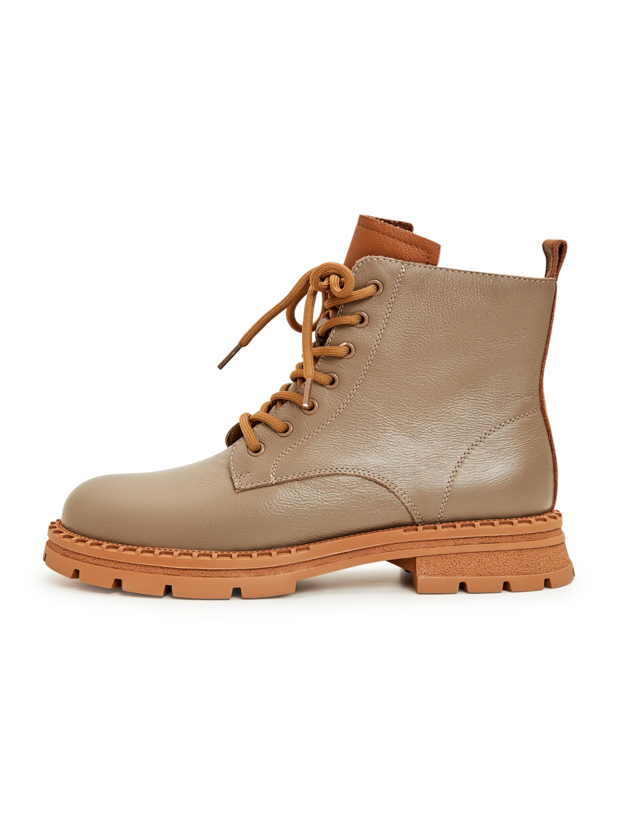 CESARE GASPARI Schnürstiefelette in Beige: Vorderseite
