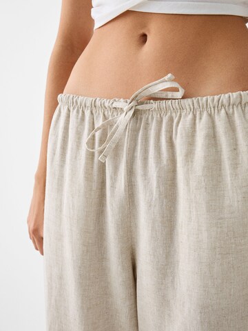 Wide leg Pantaloni di Bershka in beige