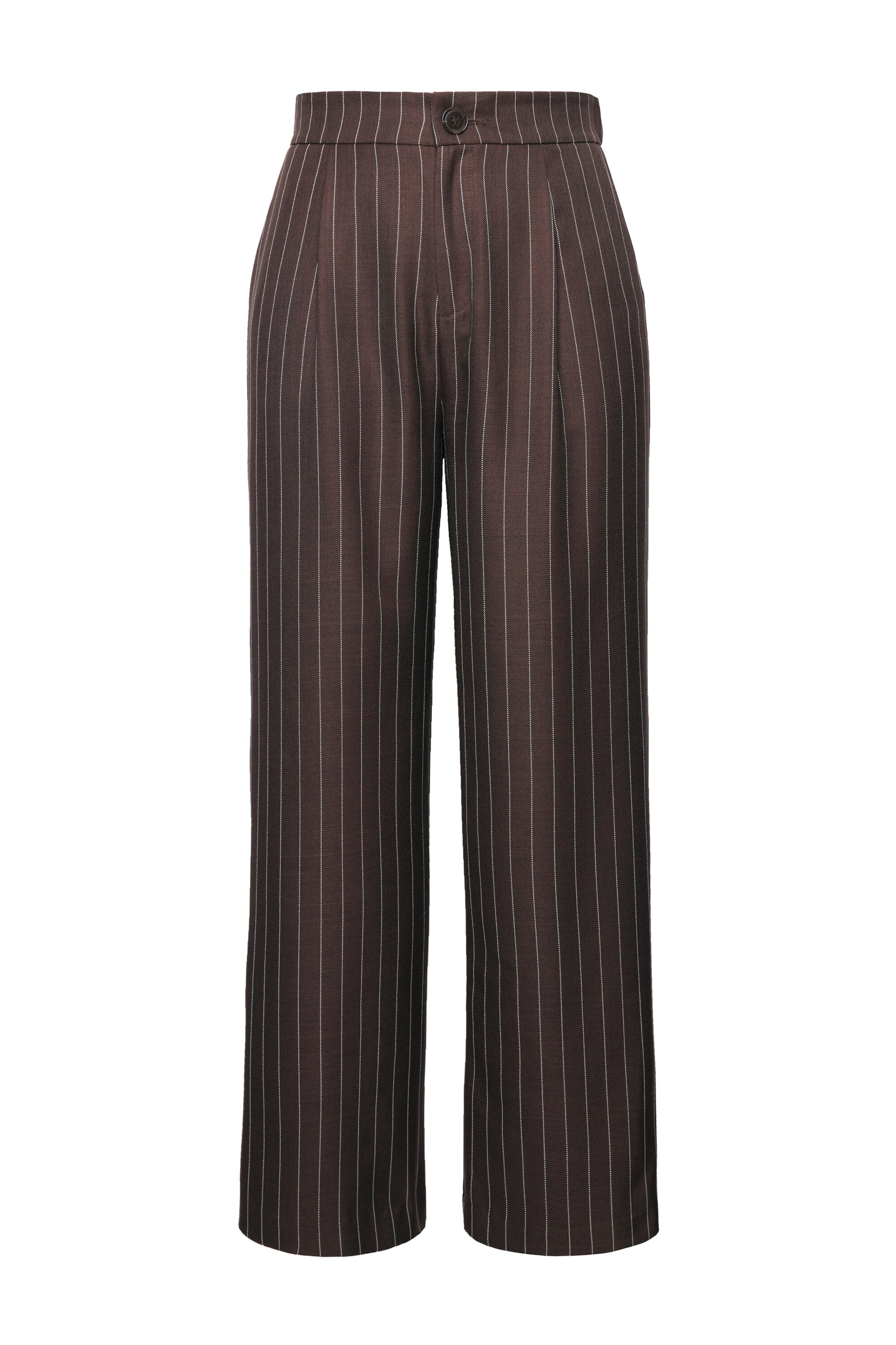 Studio Untold Wide leg Pantalon in Bruin: voorkant