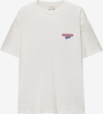 Pull&Bear Shirt 'SUMMER GROCERY' in White: front