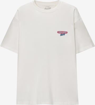 Pull&Bear Shirt 'SUMMER GROCERY' in White: front