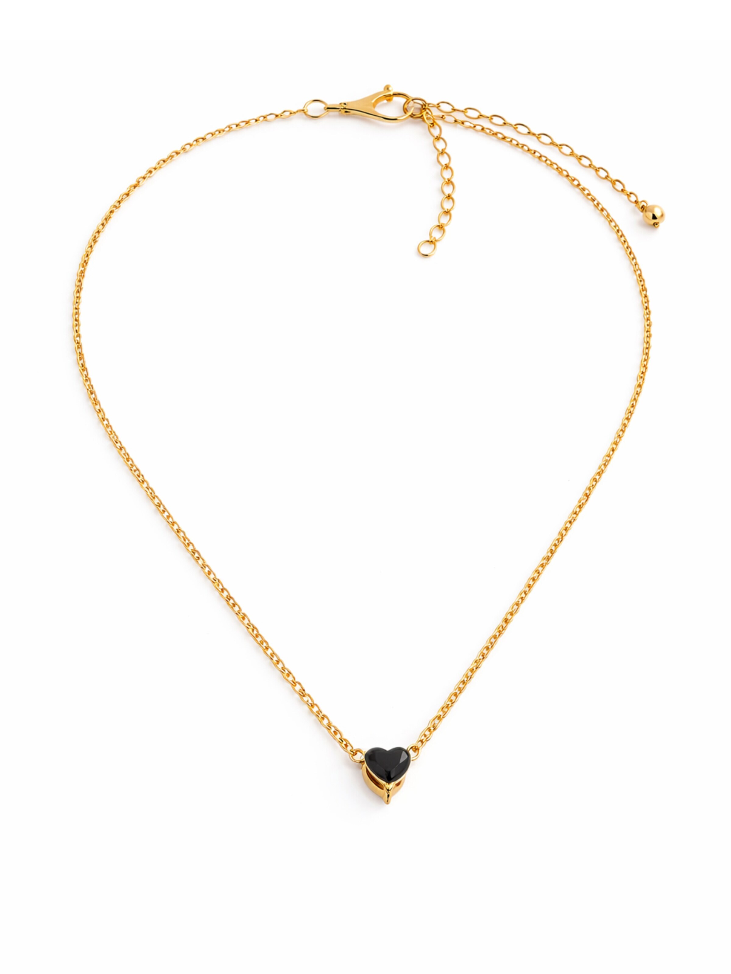 Pure Schmuck Necklace 'Birthstone Heart Halskette' in Black: front