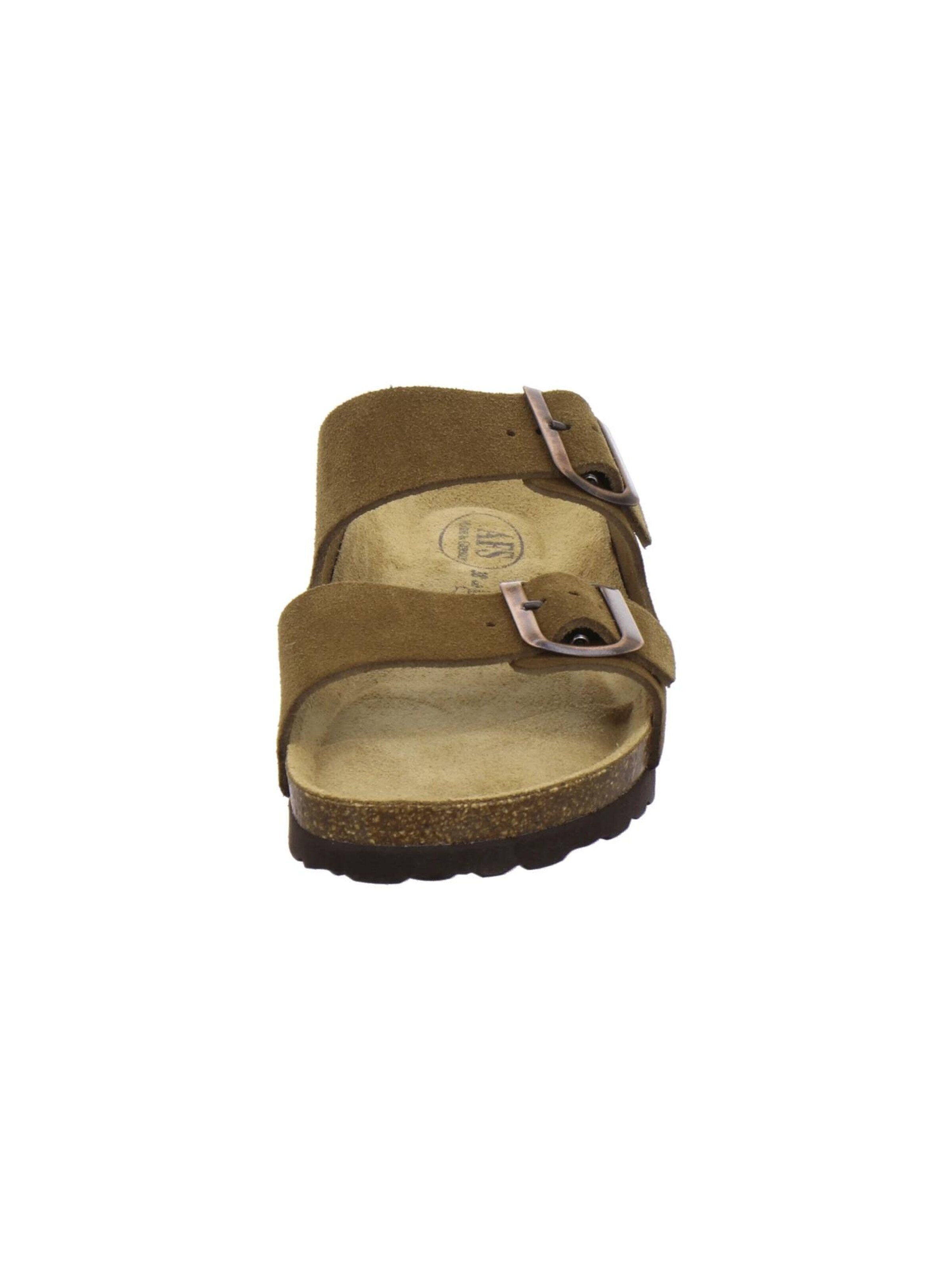 AFS-Schuhe - Zapatos abiertos 'Pantoletten Damen Zweischnaller cafe Veloursleder' en marrón