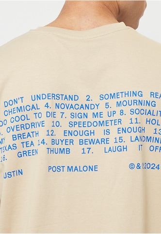 Maglietta 'Post Malone Tracklist' di Mister Tee in beige