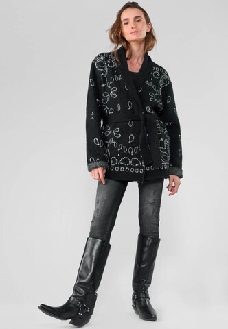 Le Temps Des Cerises Gebreid vest 'Bao' in Zwart