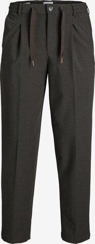 JACK & JONES Regular Pleat-Front Pants 'Bill' in Brown: front