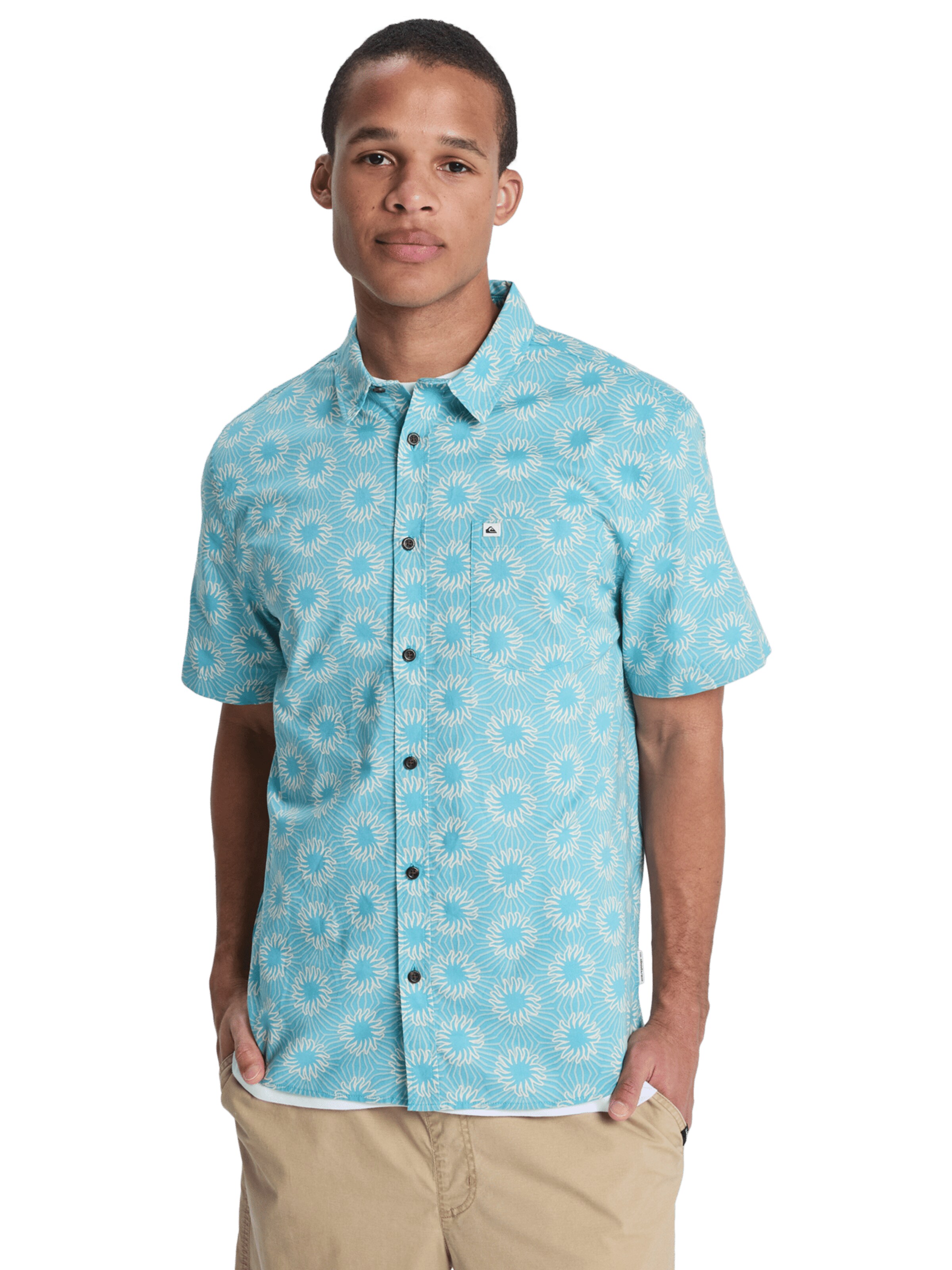 mėlyna QUIKSILVER Standartinis modelis Funkciniai marškiniai 'Apero Classic': priekis