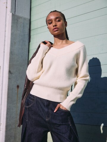 Pull-over 'NMKATNISS' Noisy may en blanc : devant