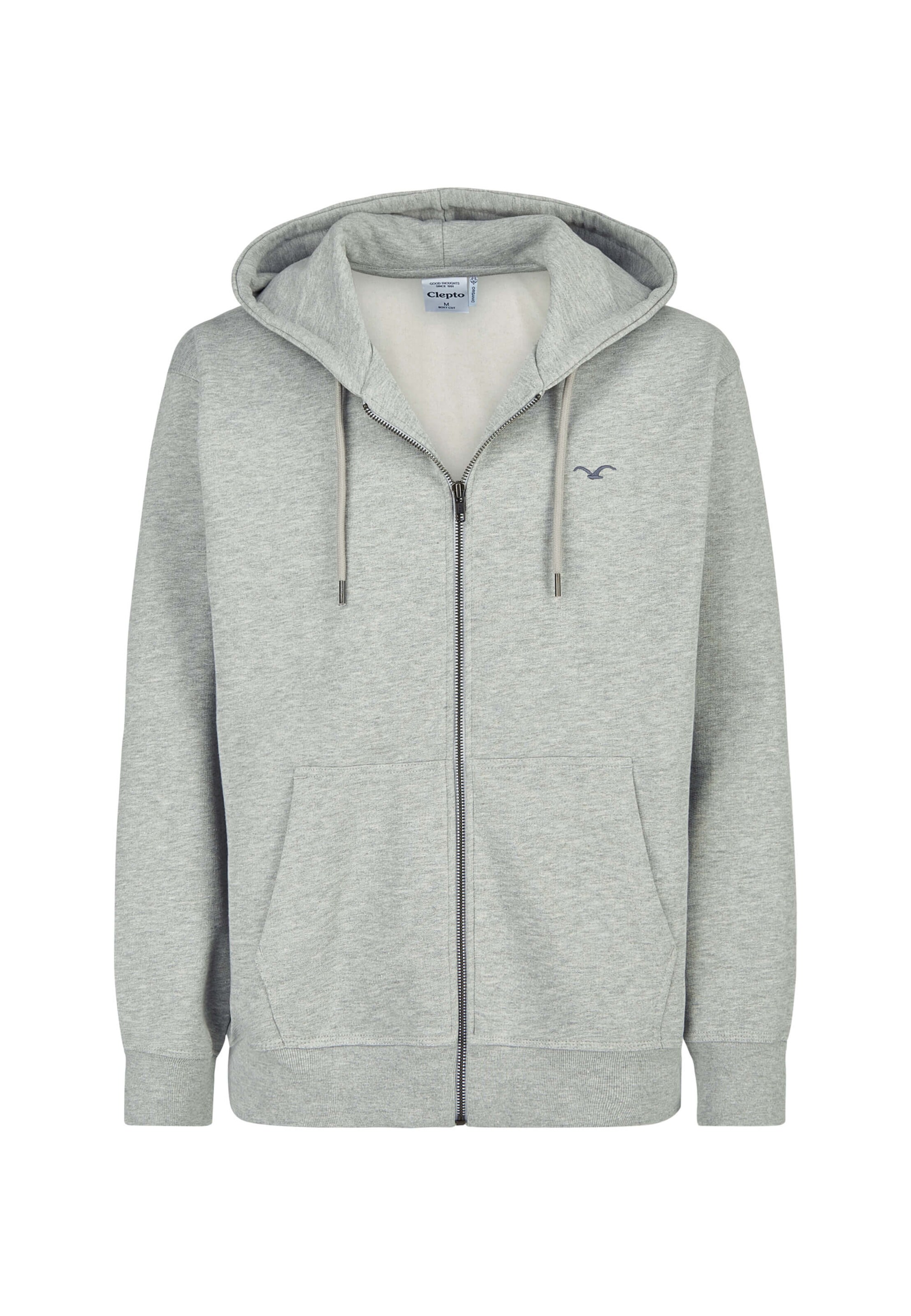 Cleptomanicx Sweatjacke 'Ligull Boxy' in Grau: Vorderseite