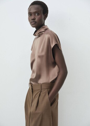 MANGO Blouse 'Lunas' in Brown: front