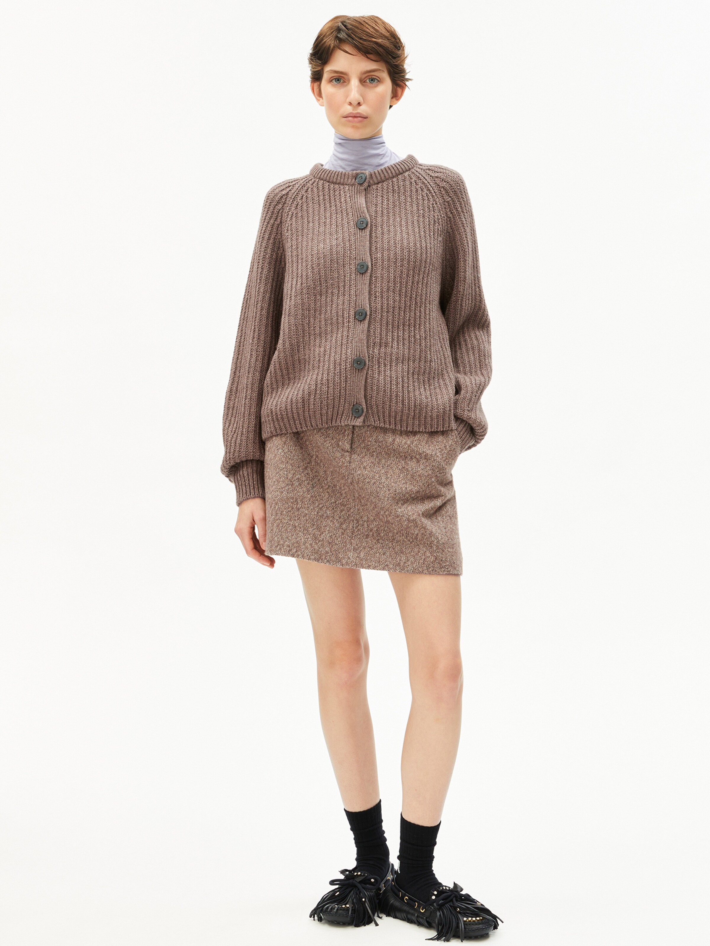 ARMEDANGELS Knit cardigan in Beige: front