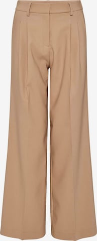 OPUS Wide leg Pleated Pants 'Melpa' in Beige: front